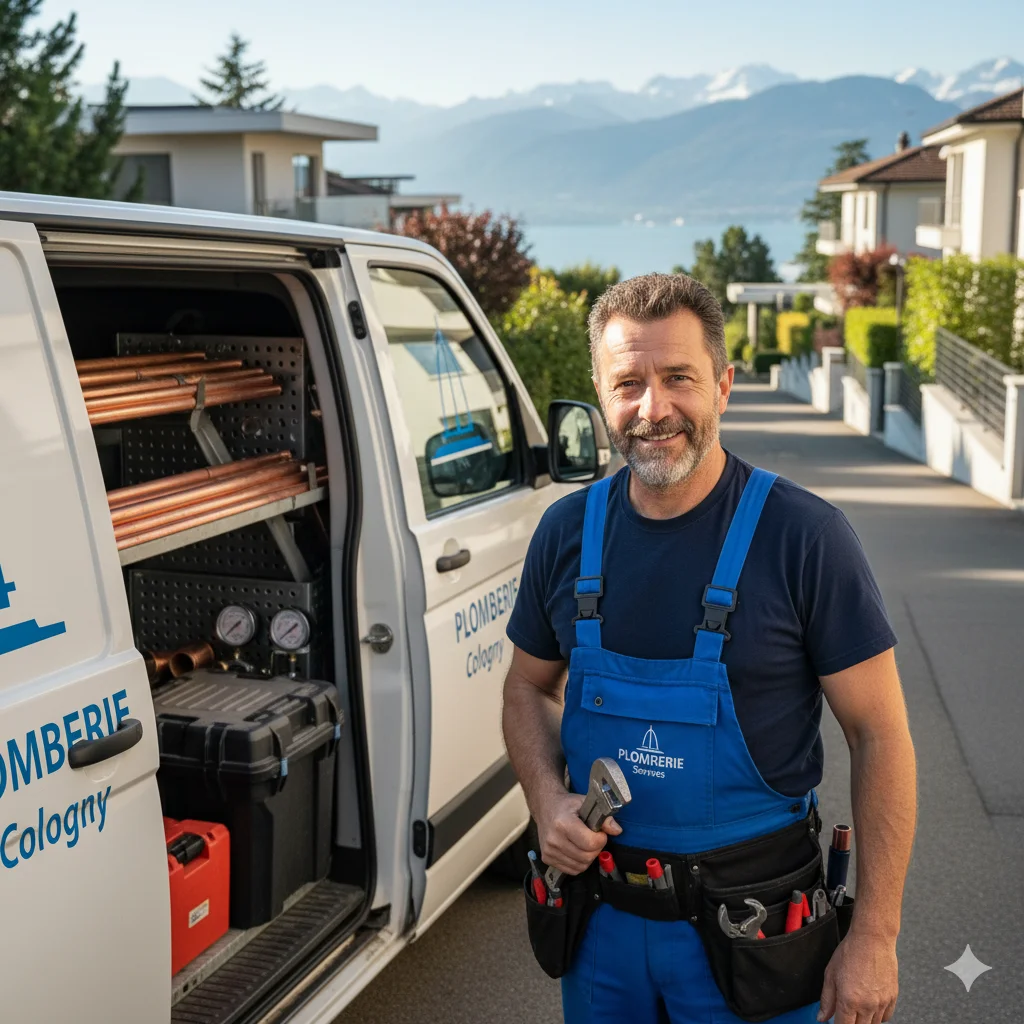 Professionnel Sanitaire Cologny effectuant une installation sanitaire moderne
